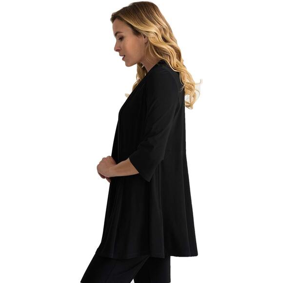 Joseph Ribkoff Relaxed Fit Open-Front Cardigan Style 201547 - Black NWT - Picture 2 of 5